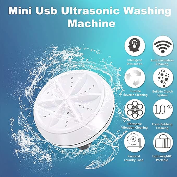 Portable Washing Machine, Mini Ultrasonic Washing Machine